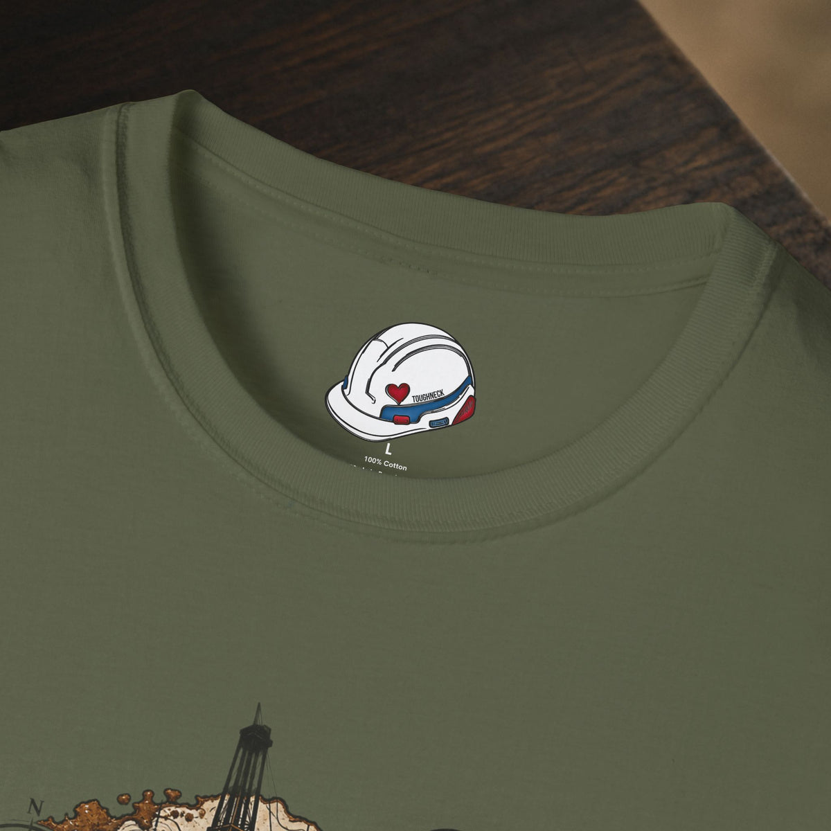 Swamper Muddy Oilfield Worker Topographic Rig T-Shirt