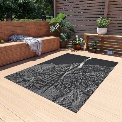 "Alberta Stands" Outdoor Rug, ToughNeck Topographic Patio Rug