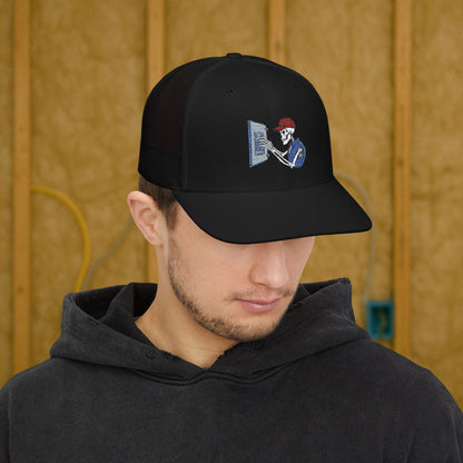 Embroidered Skeleton Electrician Panel Work hat, Electrician cap