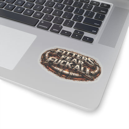 Fitters Fear Fuck All Sticker, Pipefitter Hardhat Stickers