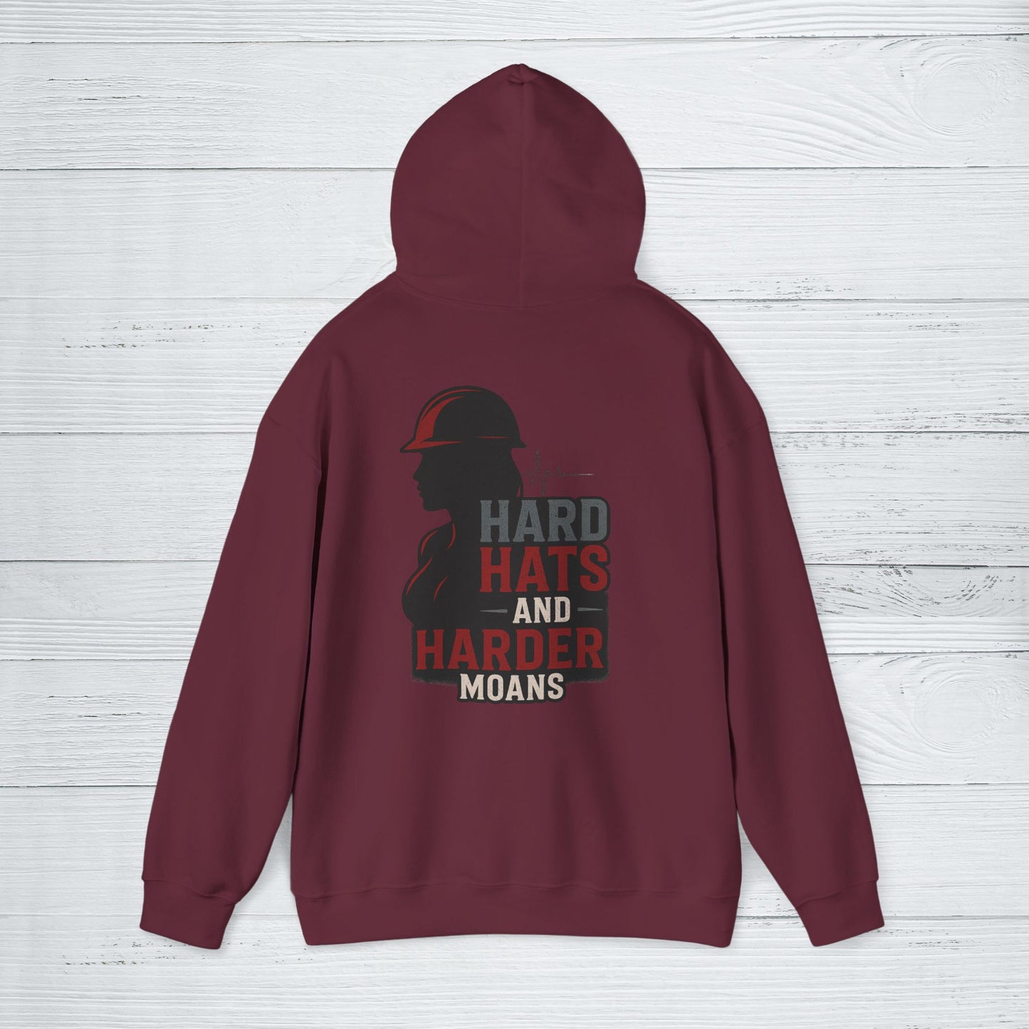 'Hard Hats and Harder Moans' Hoodie, Funny Sweater