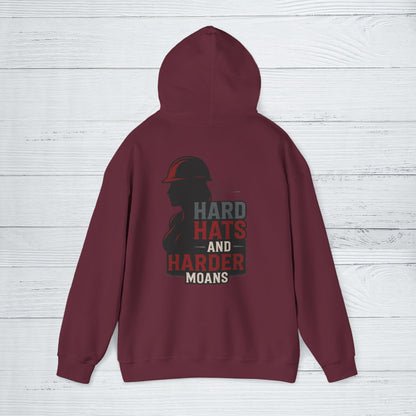 'Hard Hats and Harder Moans' Hoodie, Funny Sweater