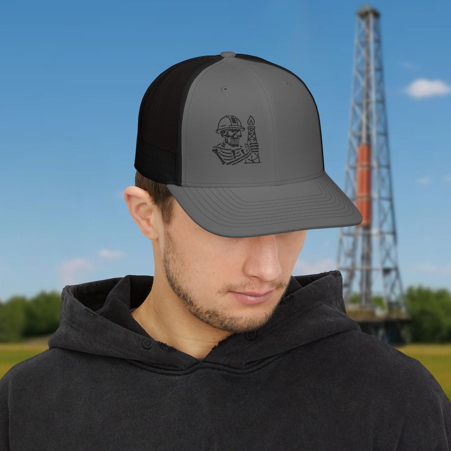 Oilfield Skeleton Workwear hat, Oilfield cap
