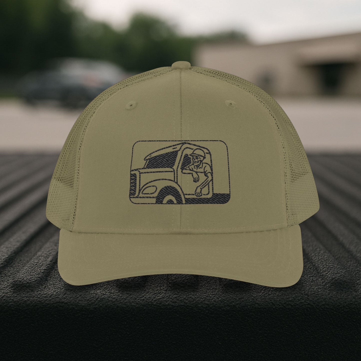 Embroidered Skeleton Truck Driver Hat, Long Haul Trade Cap