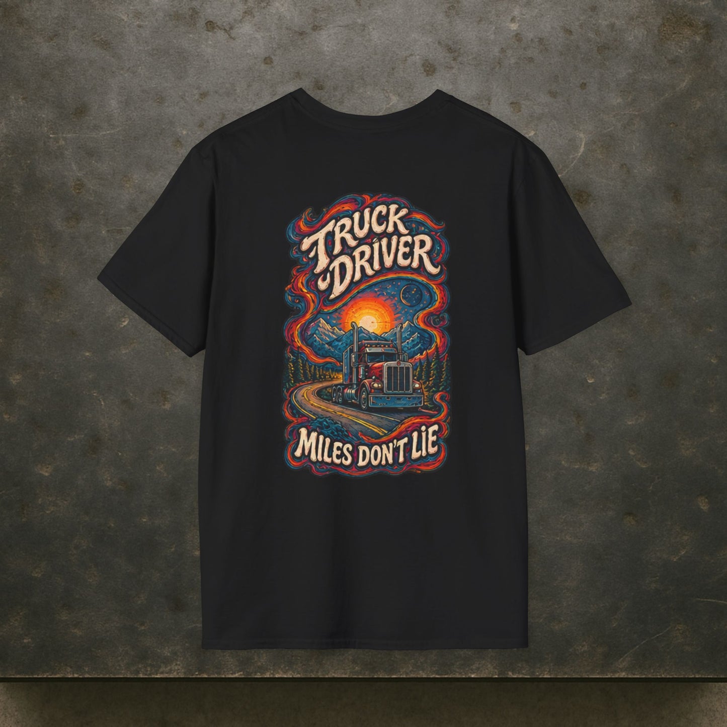 Miles Don’t Lie Semi Driver T-Shirt, Truck Driver Graphic Tee Shirt