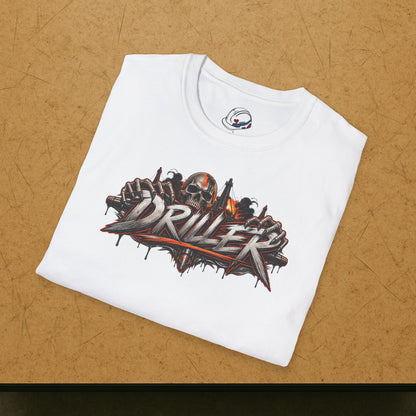 Driller Skull T-Shirt, Derrickhand Oilfield Rig Hand Shirt