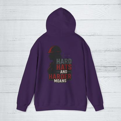 'Hard Hats and Harder Moans' Hoodie, Funny Sweater