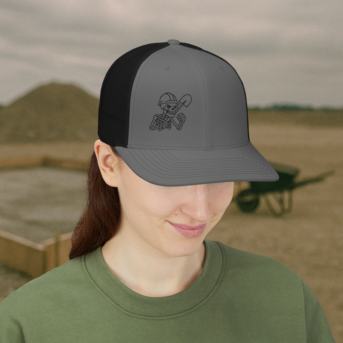 Labourer Embroidered Skeleton hat, Labourer cap