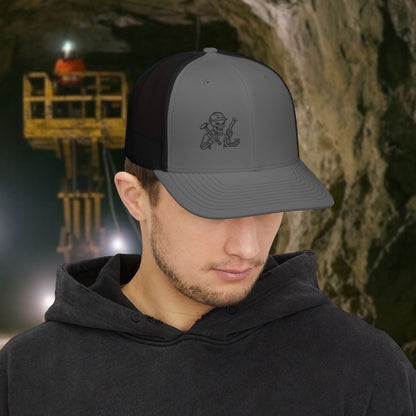 Embroidered Railroader Skeleton Hat, Railroading Skull Trade Cap