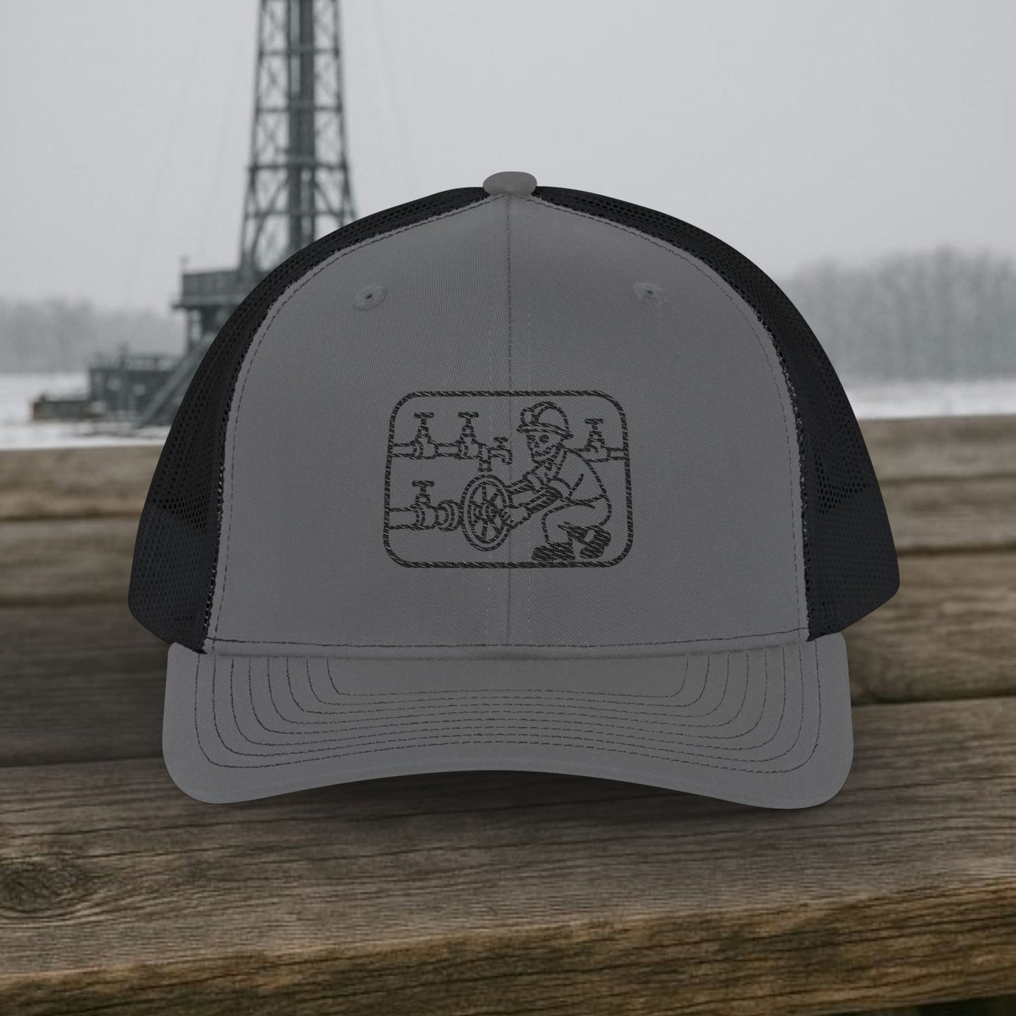 Skeleton Motorhand Valve Work Hat, Oilfield Motorhand Cap