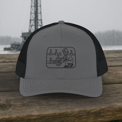 Skeleton Motorhand Valve Work Hat, Oilfield Motorhand Cap