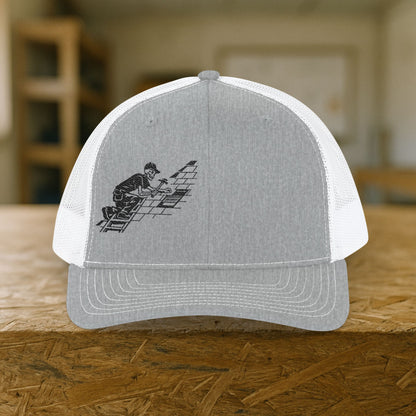 Skeletal Roofer Shingle Work Hat, Roofing Cap