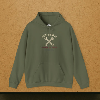 “Built on Skill Driven by Pride” Hoodie, Automotive Technician Sweater