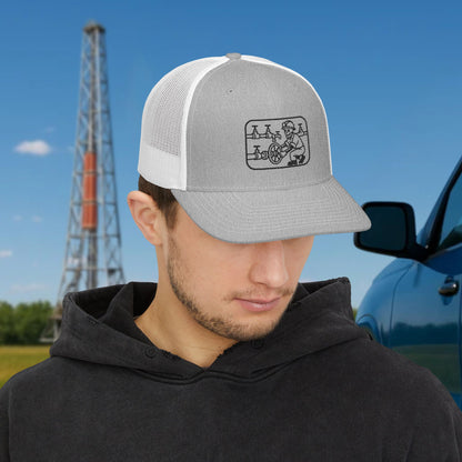 Skeleton Motorhand Valve Work Hat, Oilfield Motorhand Cap