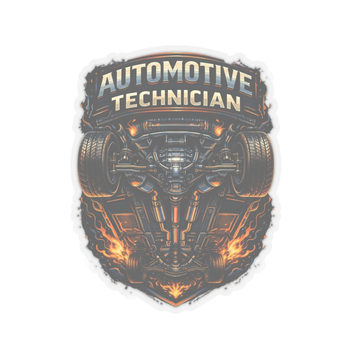 Automotive Technician Sticker, Proud Mechanic Undercarriage Hardhat Stickers