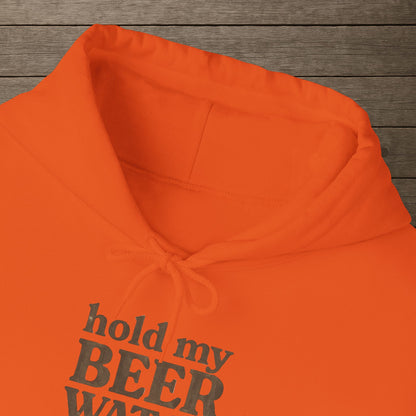 'Hold My Beer, Watch This' Men's Hoodie, Funny Sweater
