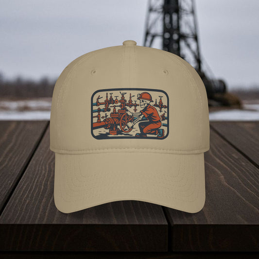 Skeleton Motorhand Flow Iron Hat, Oilfield Pressure Work Cap