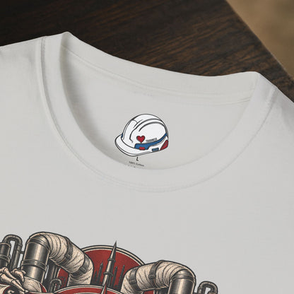 Industrial Insulator Skeletal Hands and Wrapped Pipe T-Shirt