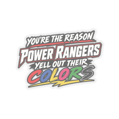 “Power Rangers Yell Their Colors” Sticker, Funny Hardhat Stickers