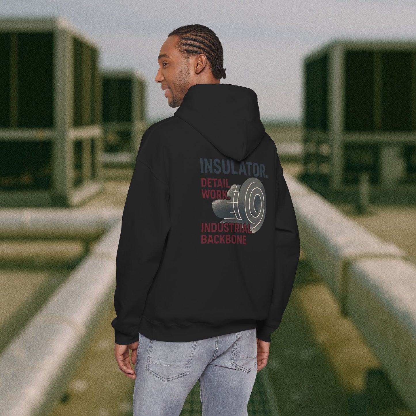 “Insulator Detail Work Industrial Backbone” Hoodie, Insulator Sweater