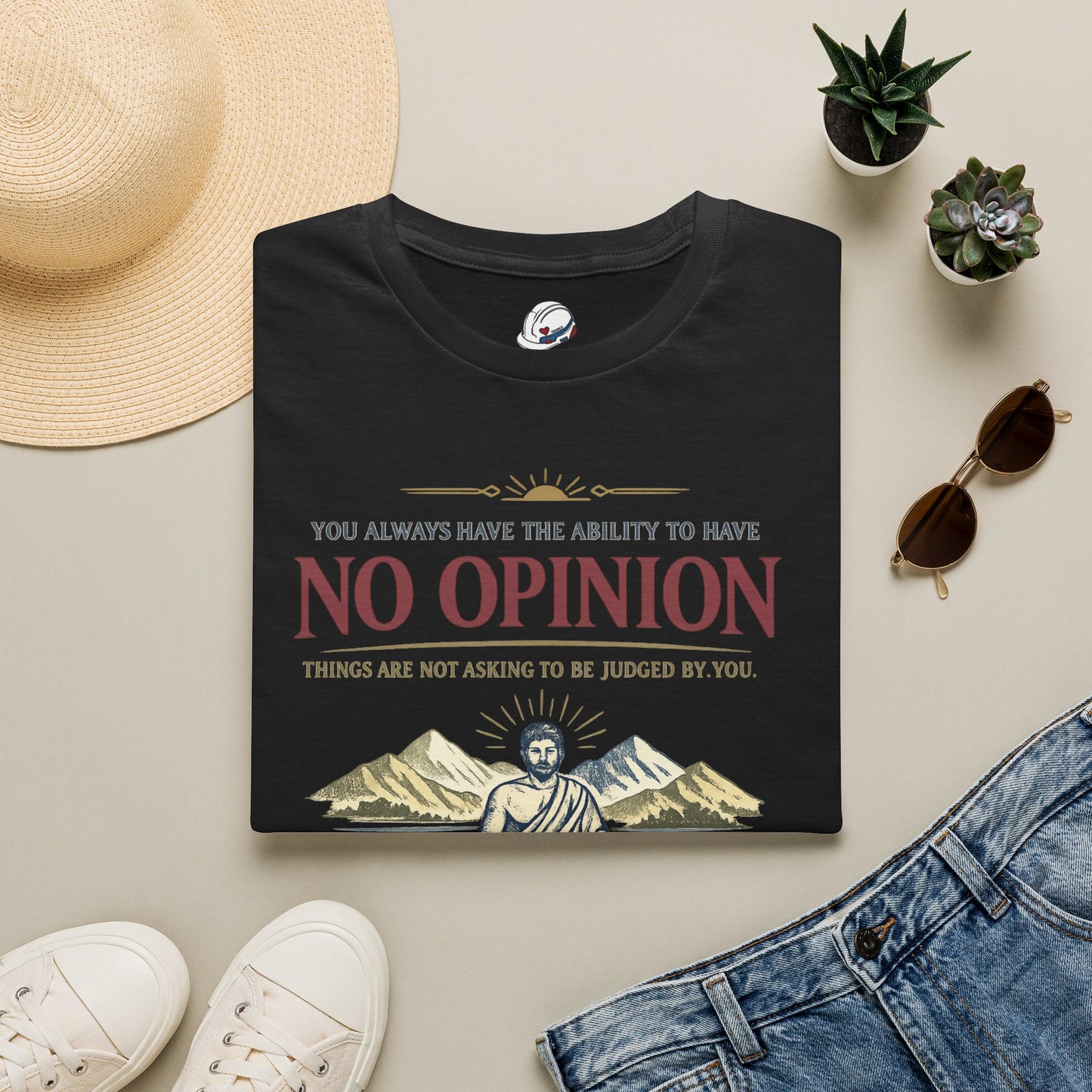 "Ability To Have No Opinion” T-Shirt, Stoic Observer motivational t-shirt