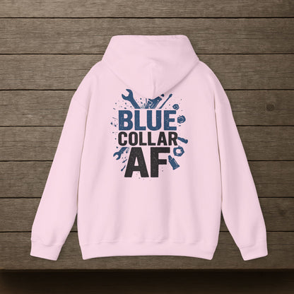 'Blue Collar AF' Men's Hoodie, Motivational Sweater