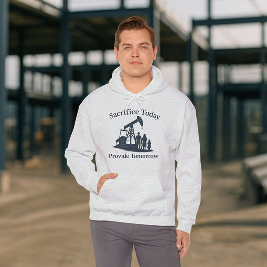 'Sacrifice Today, Provide Tomorrow' Men's Hoodie, Motivational Sweater