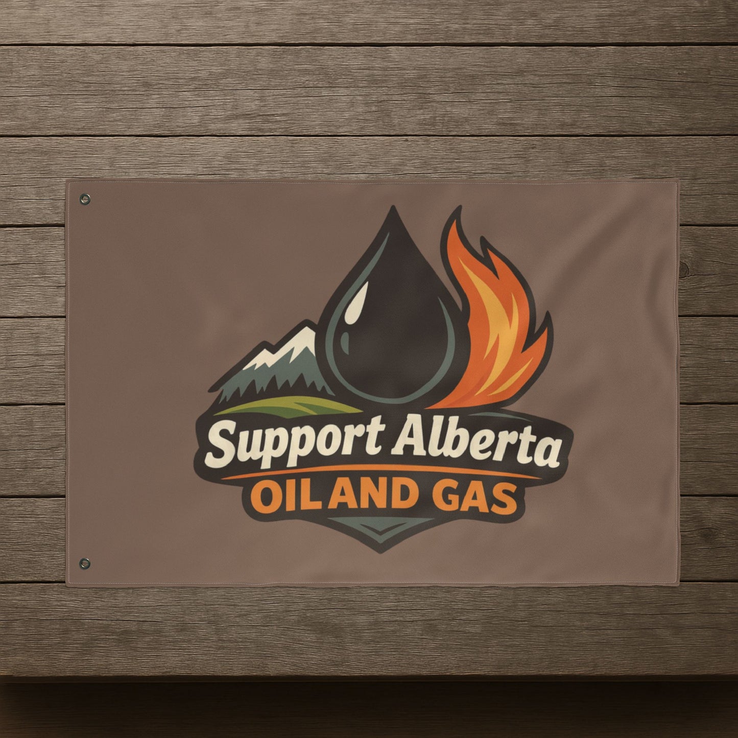 "Support Alberta Oil And Gas" Double-Sided Flag, Toughneck Trades Pride Banner