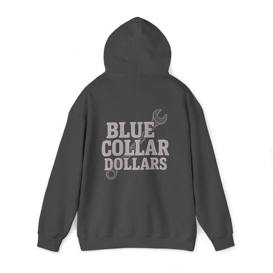 'Blue Collar Dollars' Men's Hoodie, Motivational Sweater