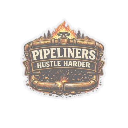 Pipeliner hustle harder sticker, Pipeliner hardhat stickers