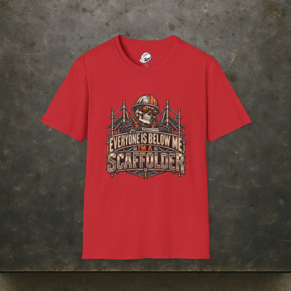 Everyone Is Below Me. I'm A Scaffolder Skeleton Mascot Men's T-Shirt