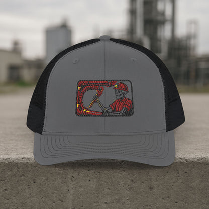 Visual Skeleton Embroidered Pipefitter hat, Pipe fitter cap