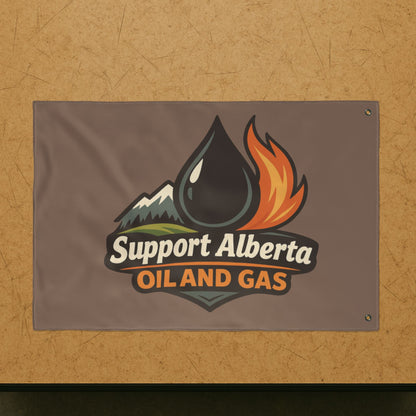 "Support Alberta Oil And Gas" Double-Sided Flag, Toughneck Trades Pride Banner