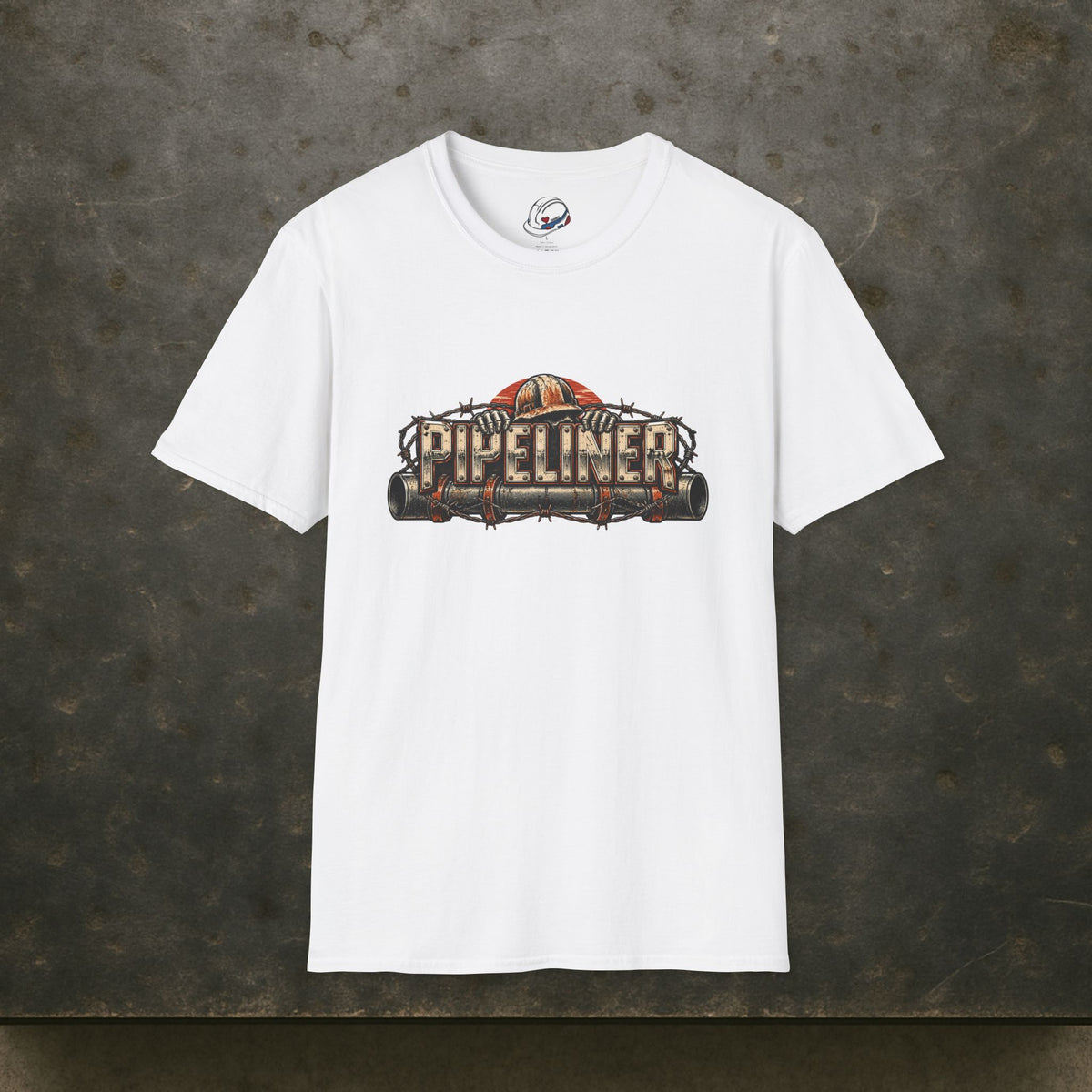 Pipeliner Hardhat Skeleton Hands & Barbed Wire Men's T-Shirt