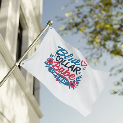 "Blue Collar Babe Lives Here" Double-Sided Flag, Toughneck Trades Pride Banner