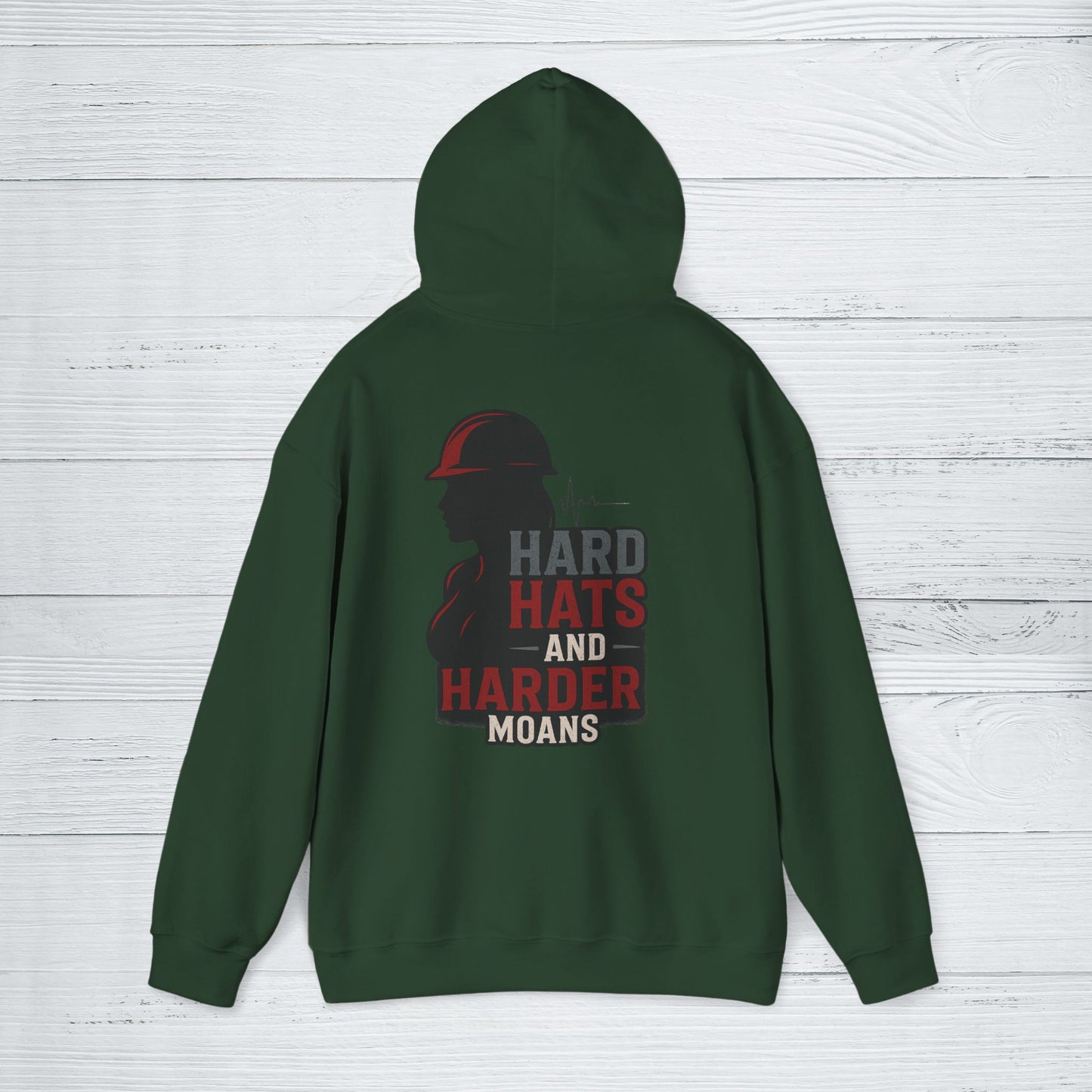 'Hard Hats and Harder Moans' Hoodie, Funny Sweater