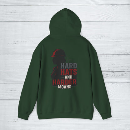 'Hard Hats and Harder Moans' Hoodie, Funny Sweater