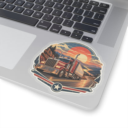 Sunset Haul Semi Sticker, Truck Driver Graphic Sticker