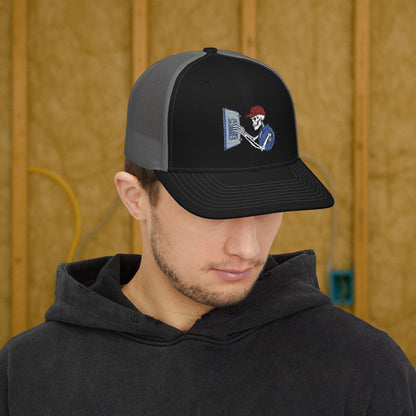 Embroidered Skeleton Electrician Panel Work hat, Electrician cap
