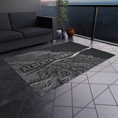 "Alberta Stands" Outdoor Rug, ToughNeck Topographic Patio Rug