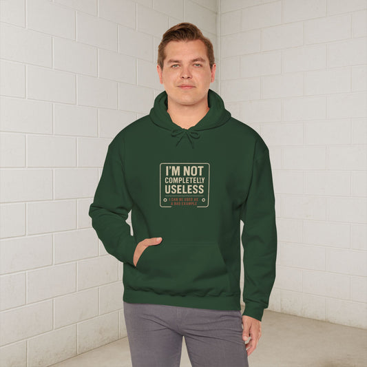 'I’m Not Completely Useless, I Can Be Used As a Bad Example' Hoodie, Funny Motivational Sweater