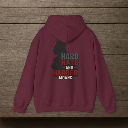 'Hard Hats and Harder Moans' Hoodie, Funny Sweater