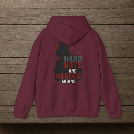 'Hard Hats and Harder Moans' Hoodie, Funny Sweater