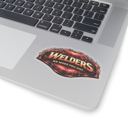 Welders We Make You Hot Sticker, Welder Hardhat Stickers