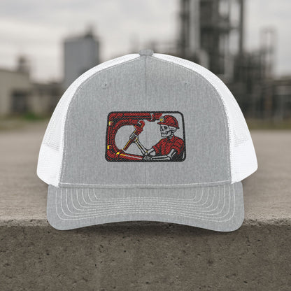 Visual Skeleton Embroidered Pipefitter hat, Pipe fitter cap