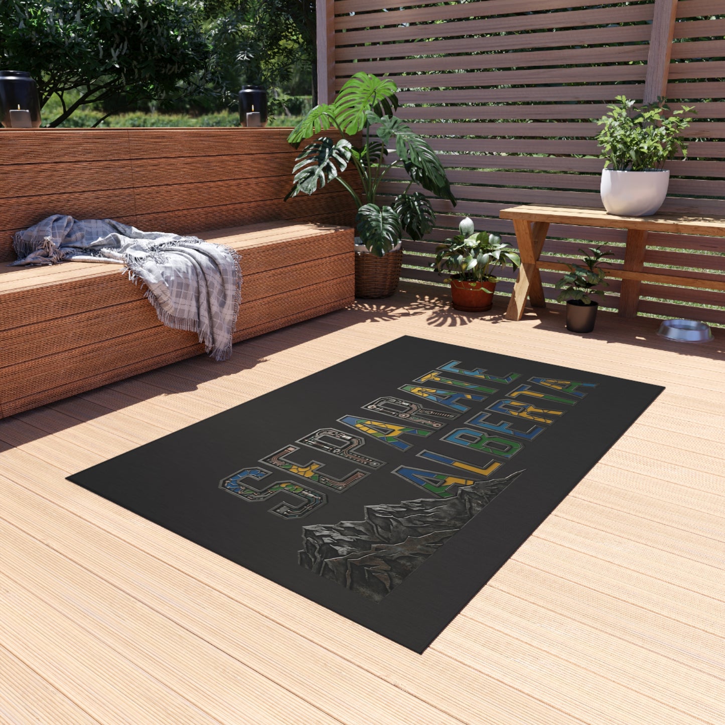"Separate Alberta" Outdoor Rug, ToughNeck outdoor patio rug