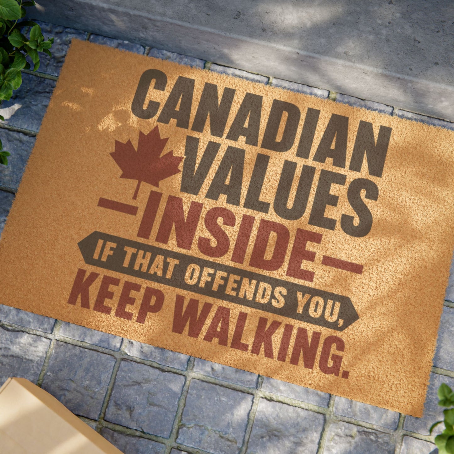 "Canadian Values Inside" Doormat, Toughneck Funny Trades Door Mat