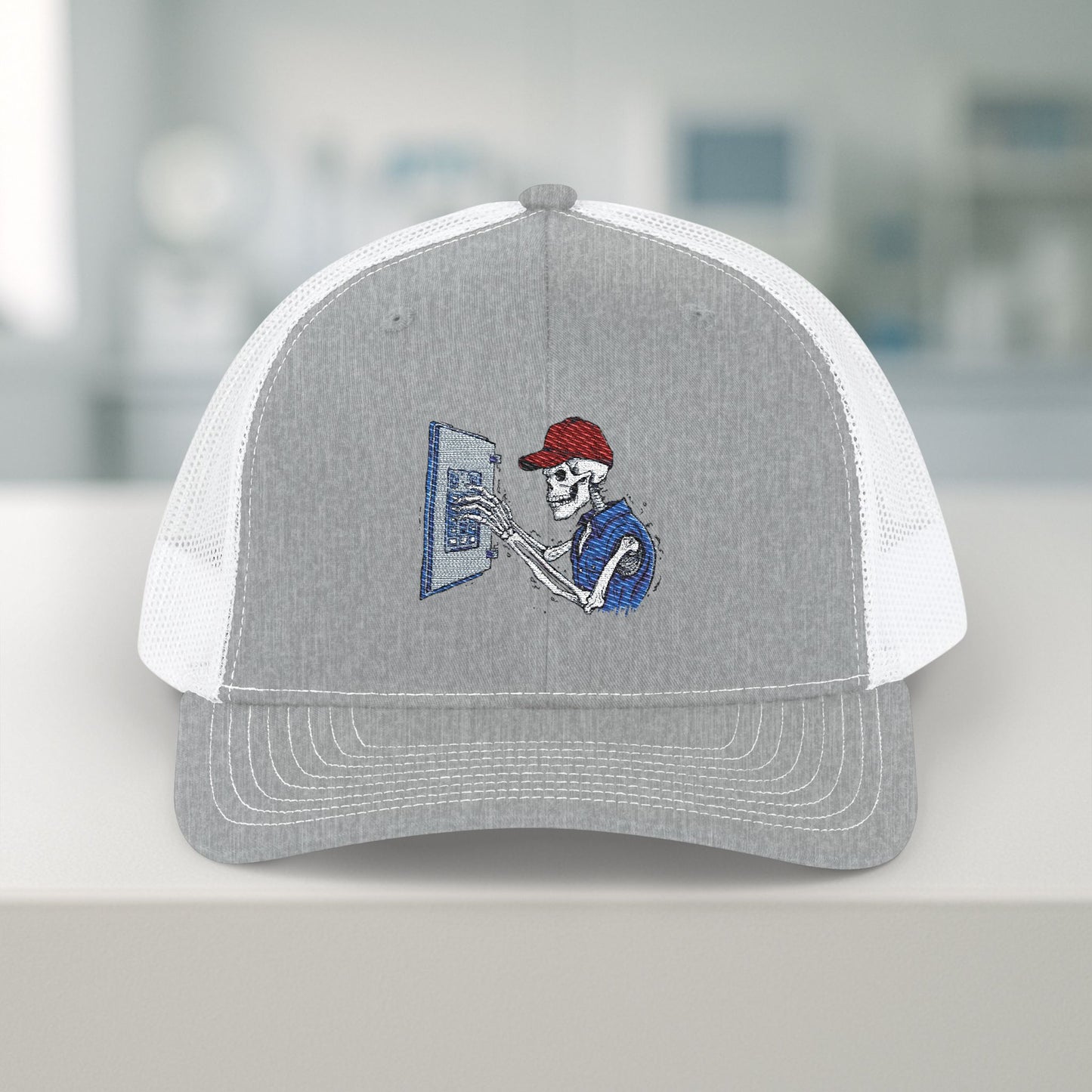 Embroidered Skeleton Electrician Panel Work hat, Electrician cap