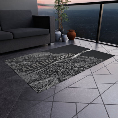 "Alberta Stands" Outdoor Rug, ToughNeck Topographic Patio Rug