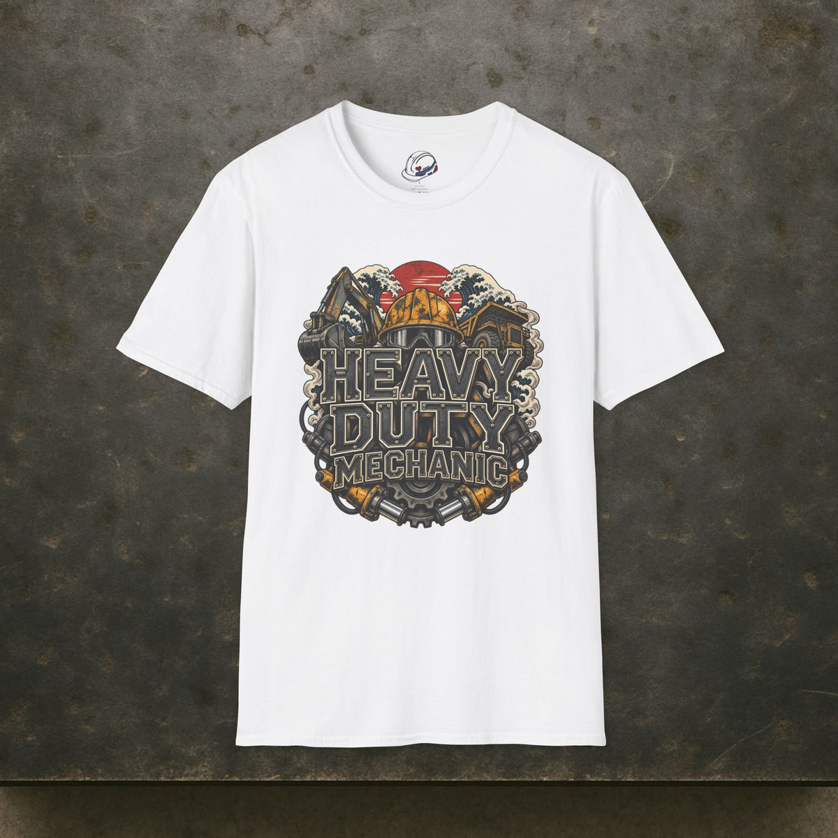 Heavy Duty Mechanic Hardhat Machinery Woodblock T-Shirt